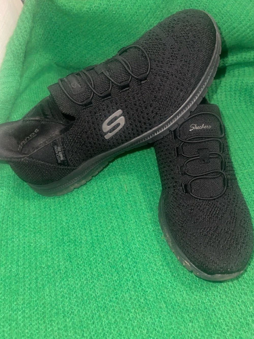 Skechers Men's Black Knit Slip-On Casual Sneakers